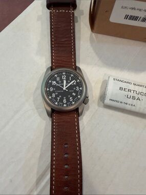 Bertucci Titanium Field Watch super Yankee Defender Ninja  Brown Leather Strap